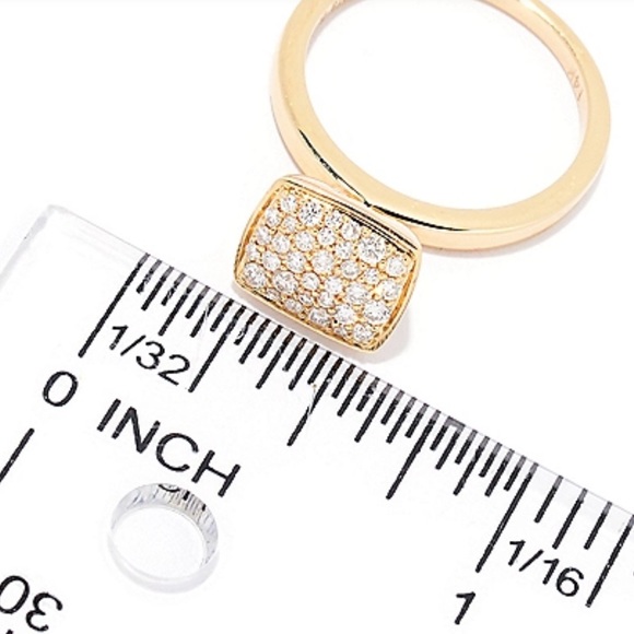 Sonia Bitton Galerie 14K Y/Gold pave Diamond dimensional carved hart charm ring - Picture 10 of 17